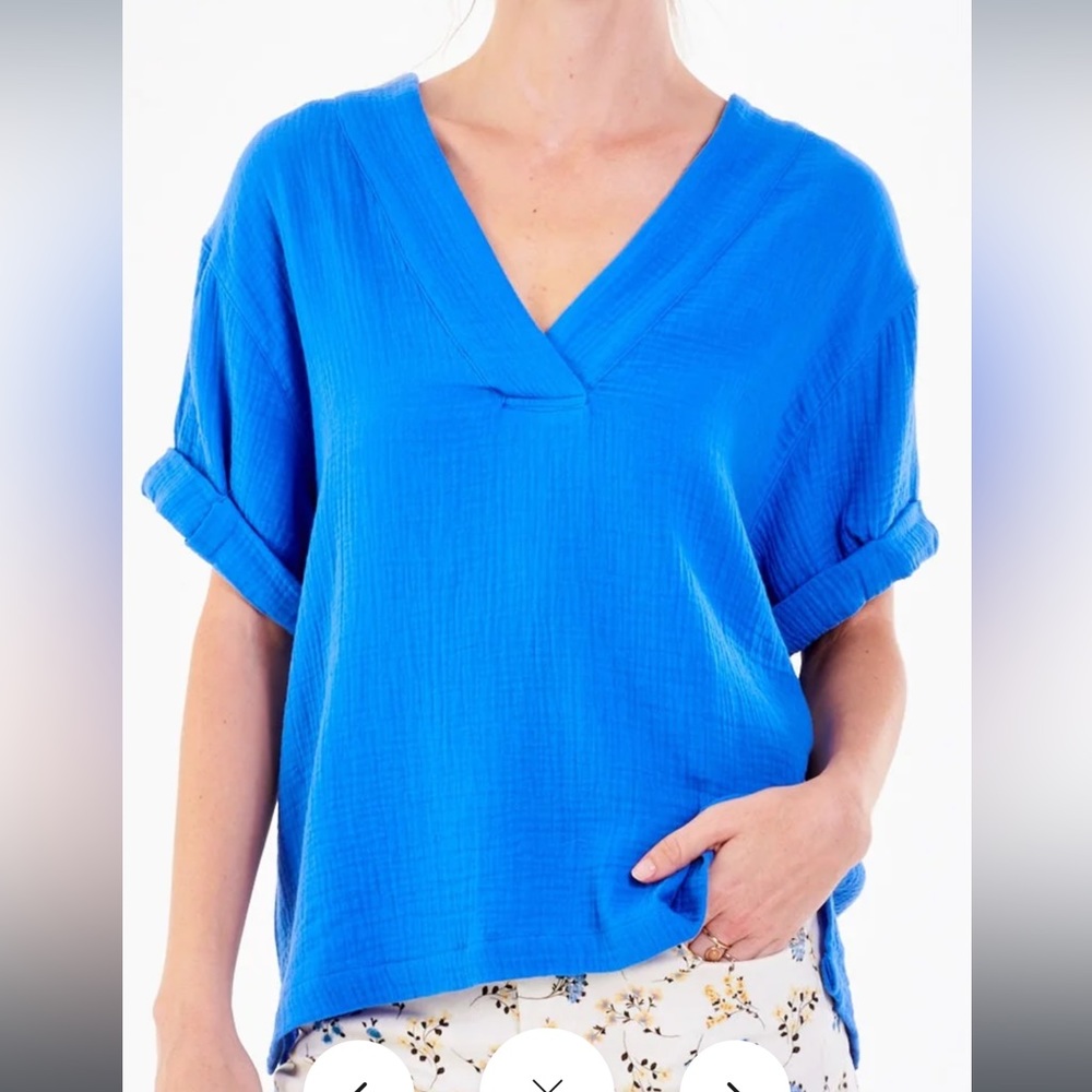 Dear John women’s blue tunic top -New without tags. Worn once